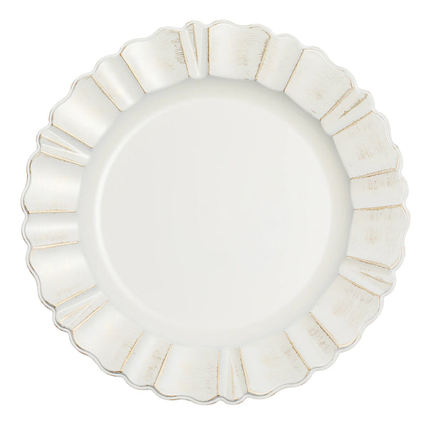 Ivory & Gold Scalloped Charger Plate
