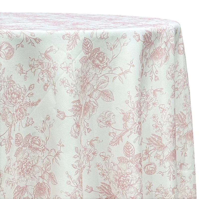 French Toile Pink Polyester Rental - Miami – Soiree Party Rental