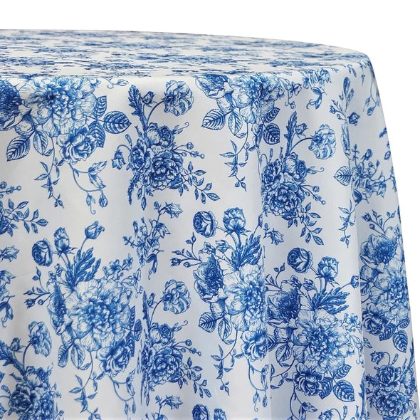 French Toile Blue Polyester