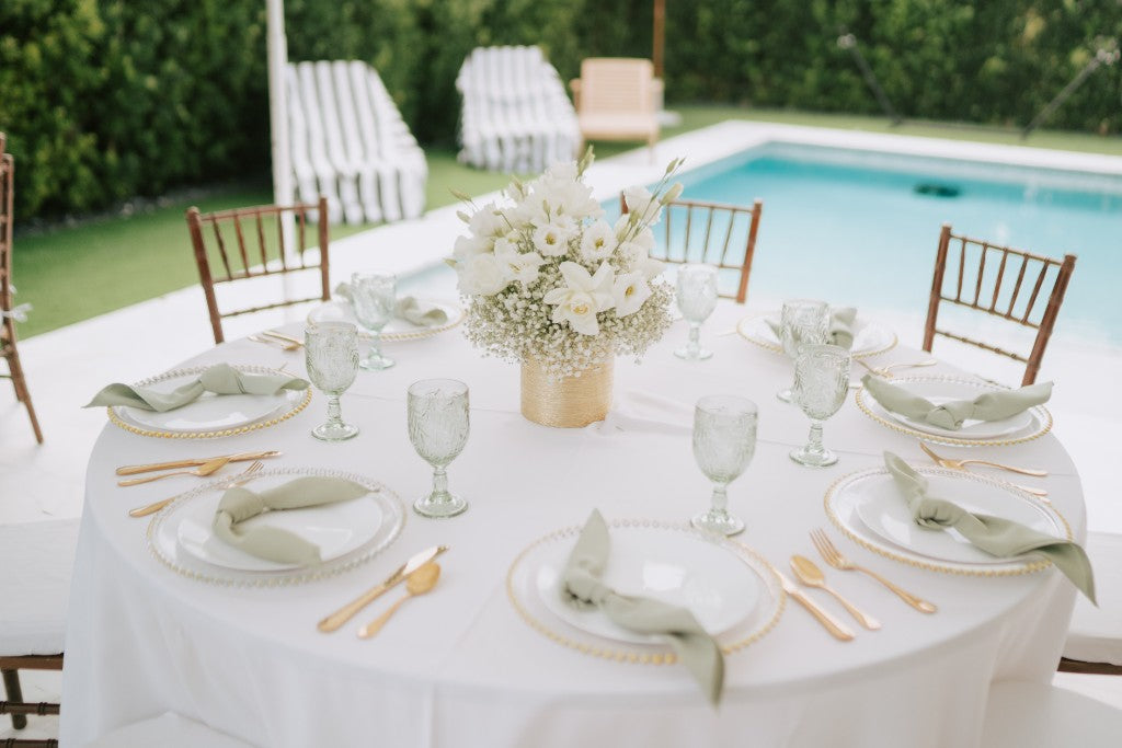 Outdoor party rental table setup